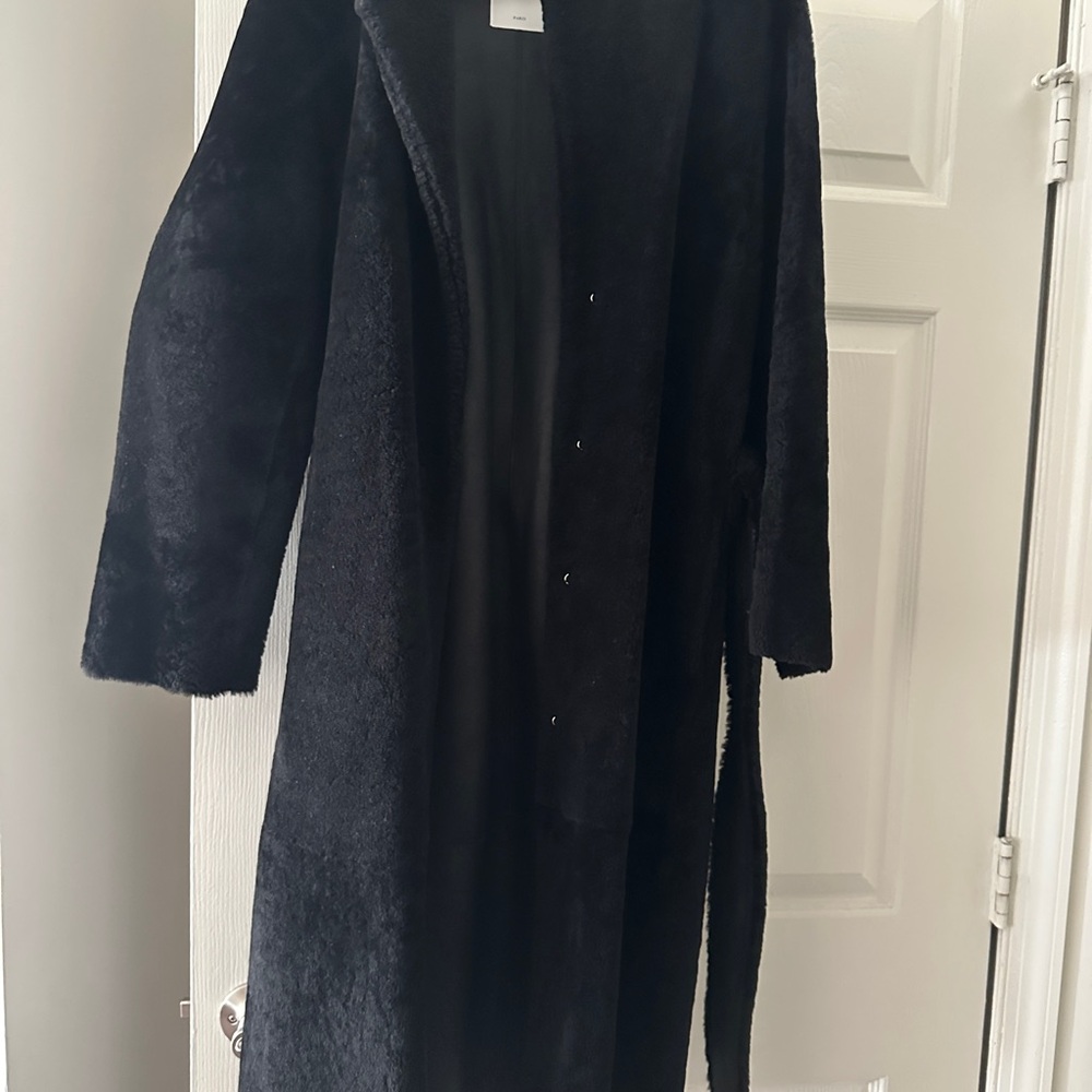 Chic Black Shearling Coat